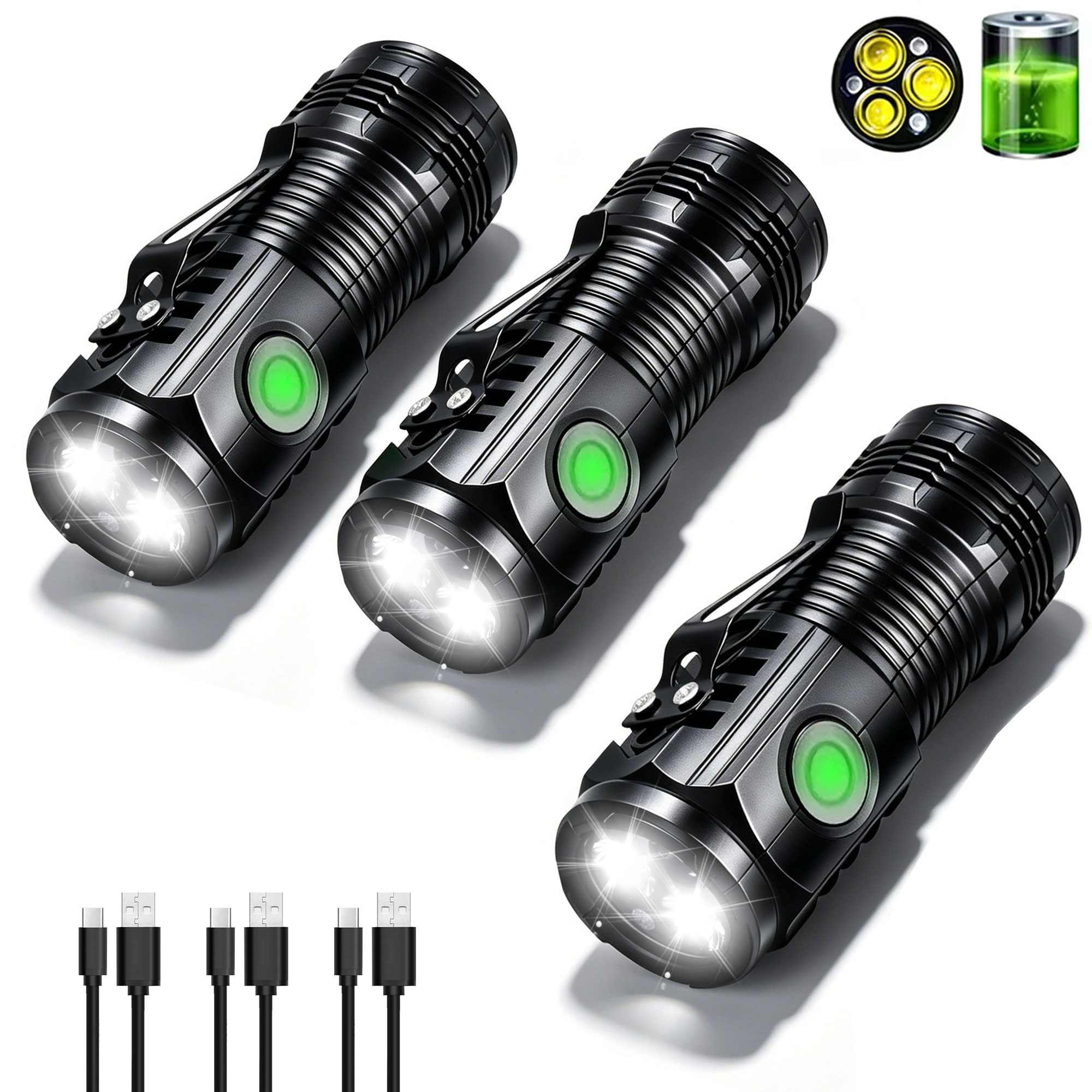 Outdoor Lighting Black - Lanterna Portátil Recarregável para Exterior, Luz