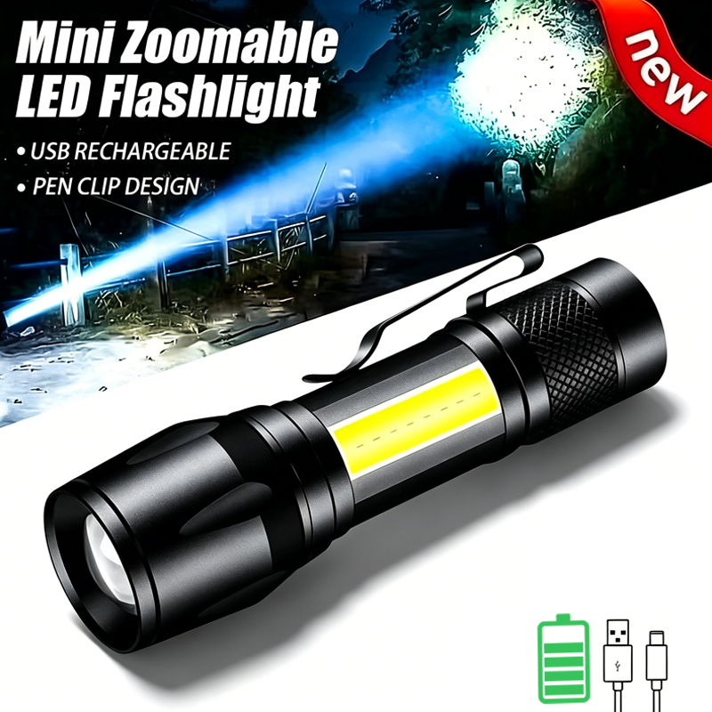 Outdoor Lighting Black - Mini lanterna led COB + XPE,
