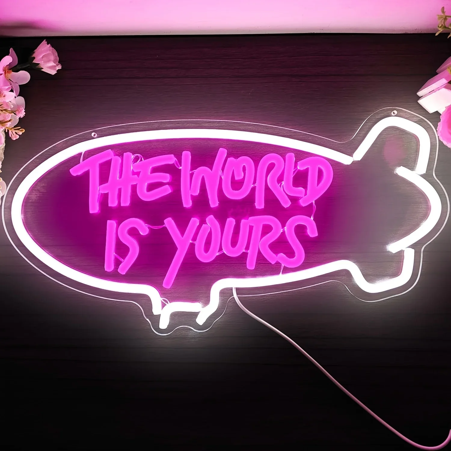 Outdoor Lighting For Your Home - Letreiro Neon LED Regulável 'O Mundo