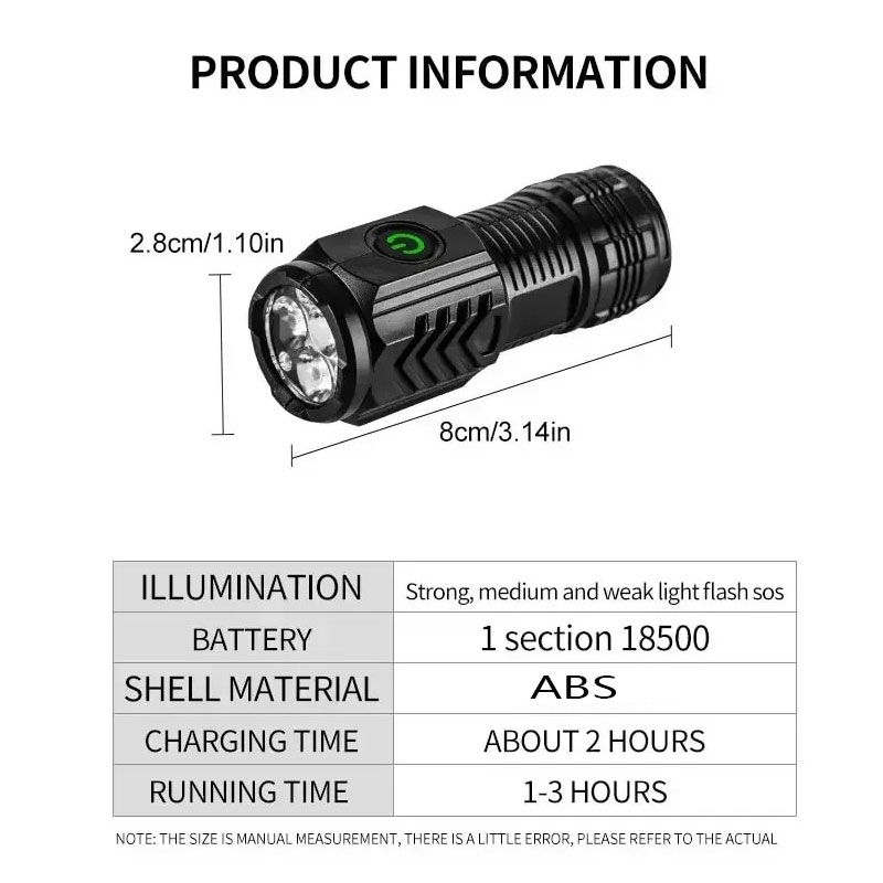 Mini lanterna 3LED com clipe p - Outdoor Lighting Black avaliação e preço