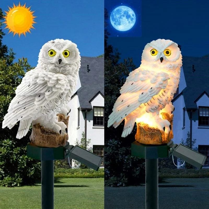 Estátua de Coruja Solar com Lu - Outdoor Lighting And Landscape avaliação e preço